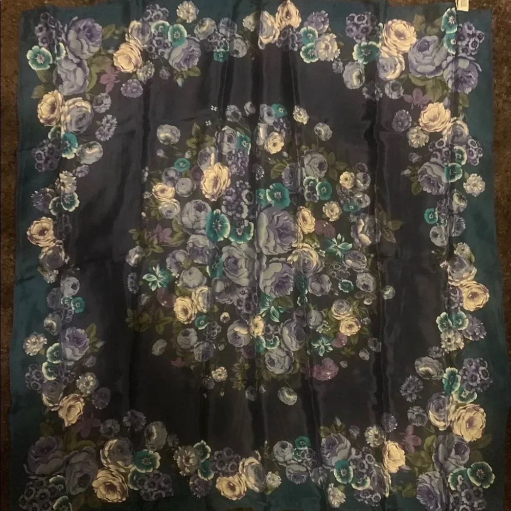 7 100% Silk Chance Encounters  Floral Vintage Japanese Scarf Wraps.
